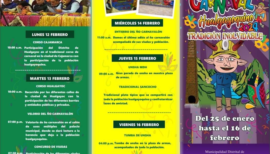 Presentación del programa oficial del carnaval Hualgayoquino 2024 